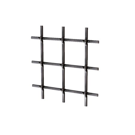 Designs Of Distinction .75in Multi-Crimp Single Square Decorative Grille - Flat Black, 24in W x 72in L Sheet 01SQ2472332PWR1